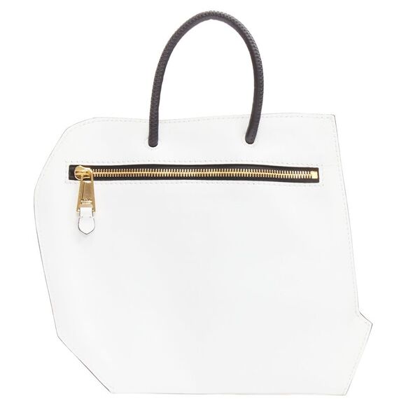 Moschino Couture Optical 2D Flat Shopping Tote Leather Clutch Bag - Picture 3 of 6